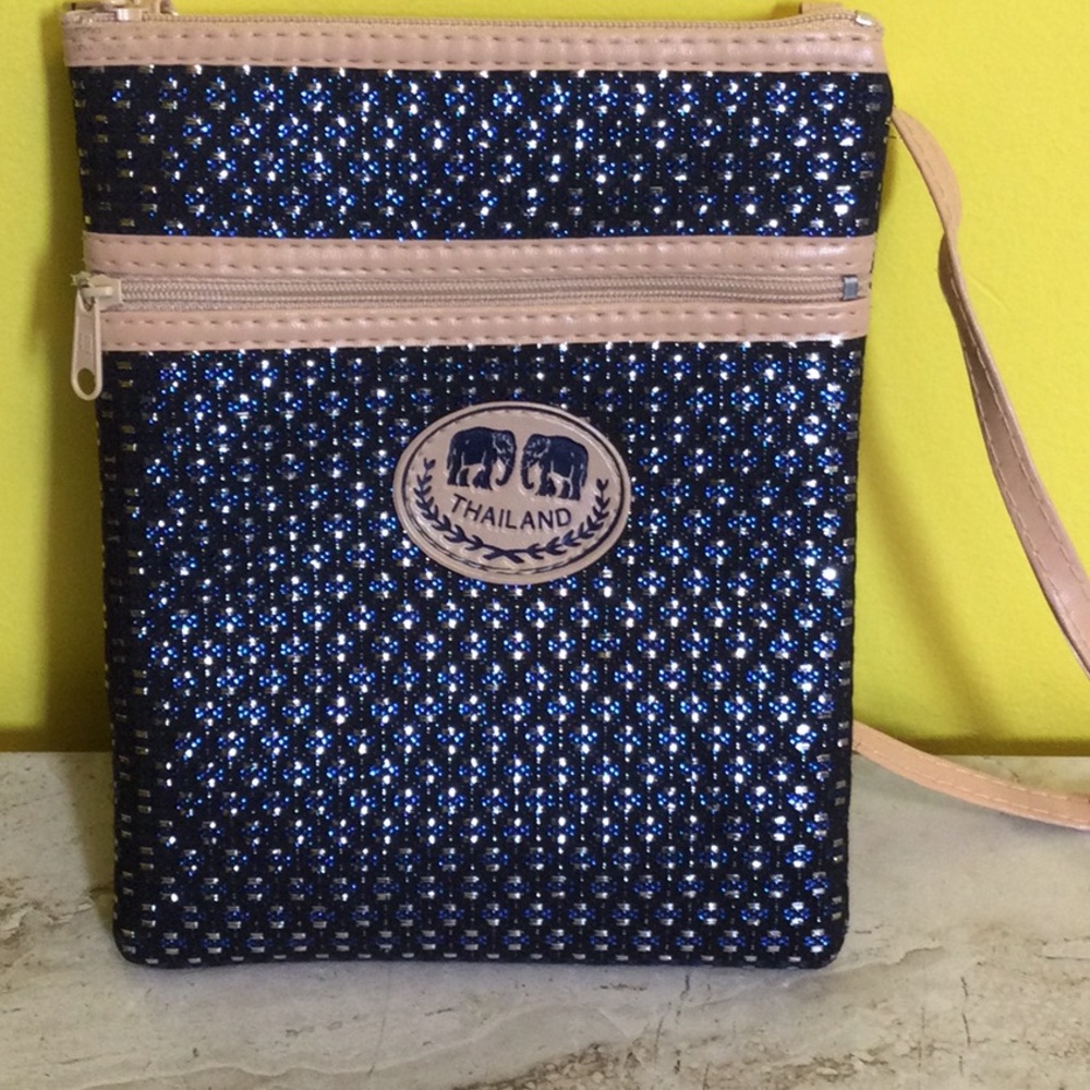 Boho Thailand crossbody royal/black purse